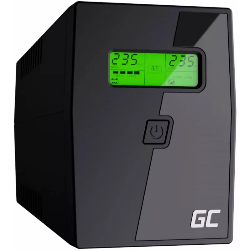 Green Cell UPS01LCD nepertraukiamo maitinimo šaltinis (UPS) Linijinis-interaktyvus 0.6 kVA 360 W 2 lizdai