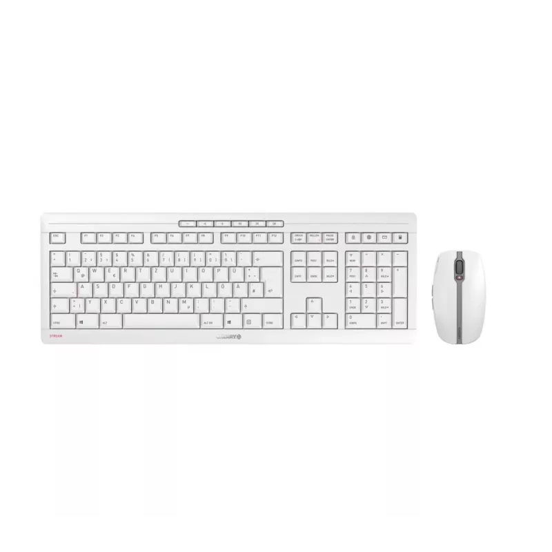 Belaidis klaviatūros ir pelės rinkinys CHERRY Stream Desktop Recharge, RF, QWERTZ, pilka