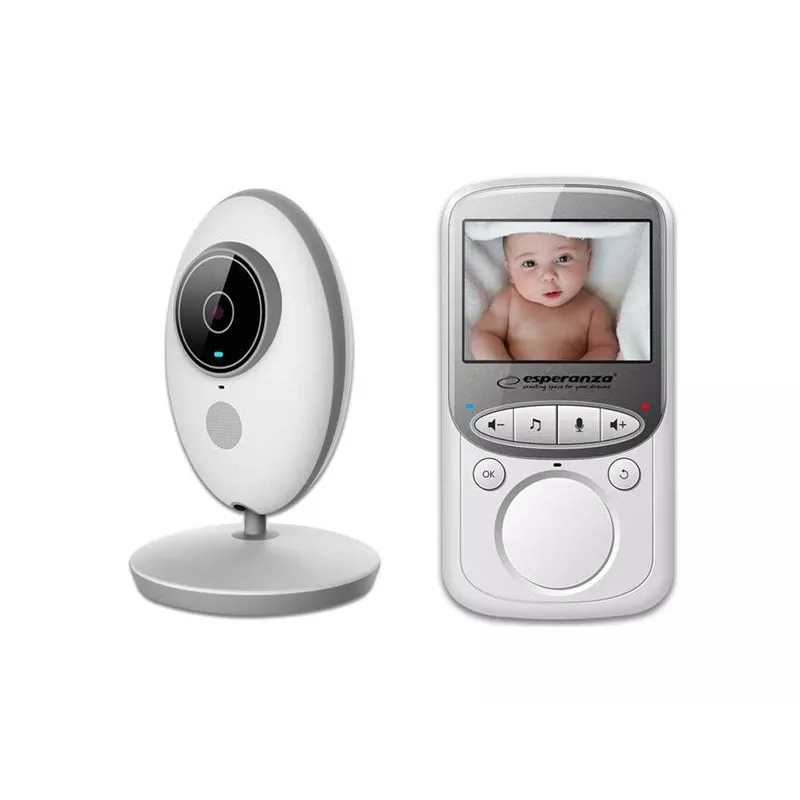 Vaizdo kūdikio monitorius ESPERANZA EHM003 — 2,4 col. LCD, 640×480, naktinis matymas 5 m, temperatūros jutiklis, dvipusis garsas, LiPo 750 mAh, diapazonas iki 50 m