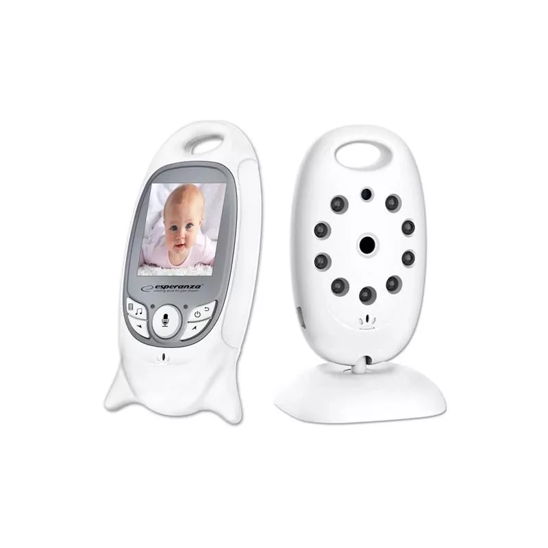 Vaizdo kūdikio monitorius ESPERANZA EHM001 – 2 colių LCD, 320×240 vaizdas, naktinis matymas 5 m, temperatūros jutiklis, iki 260 m atstumas, įkraunama LiPo 540 mAh
