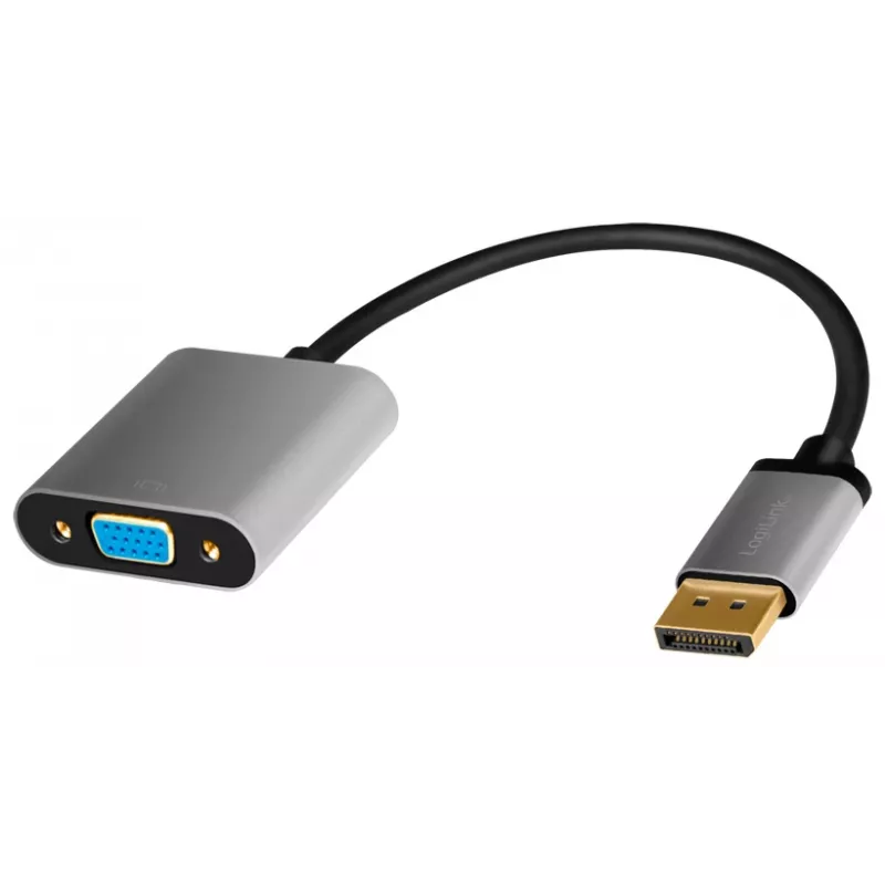 LogiLink CDA0109 adapteris DisplayPort į VGA, 0,15 m, juoda/pilka