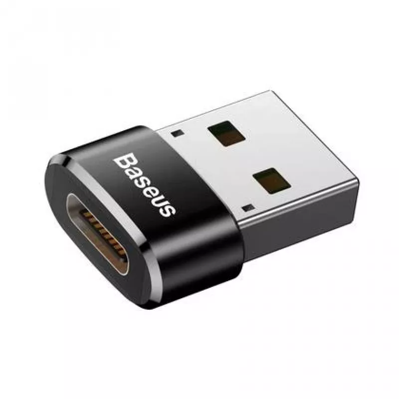 Adapteris Baseus USB (vyriškas) į Type-C (moterišką) juodas