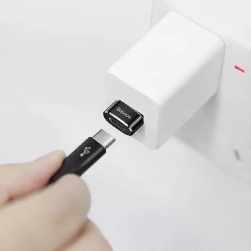Adapteris Baseus USB (vyriškas) į Type-C (moterišką) juodas