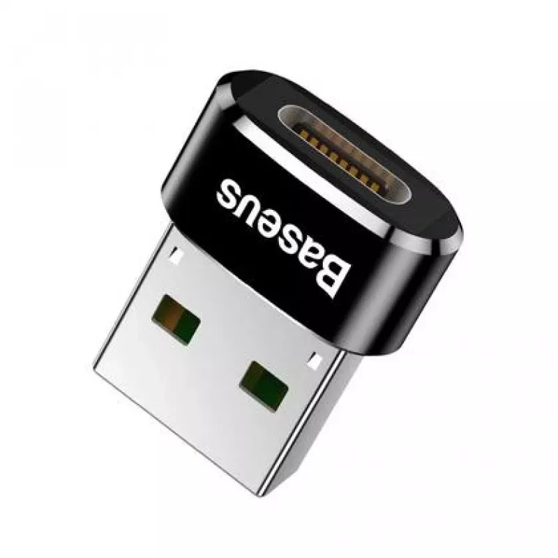 Adapteris Baseus USB (vyriškas) į Type-C (moterišką) juodas