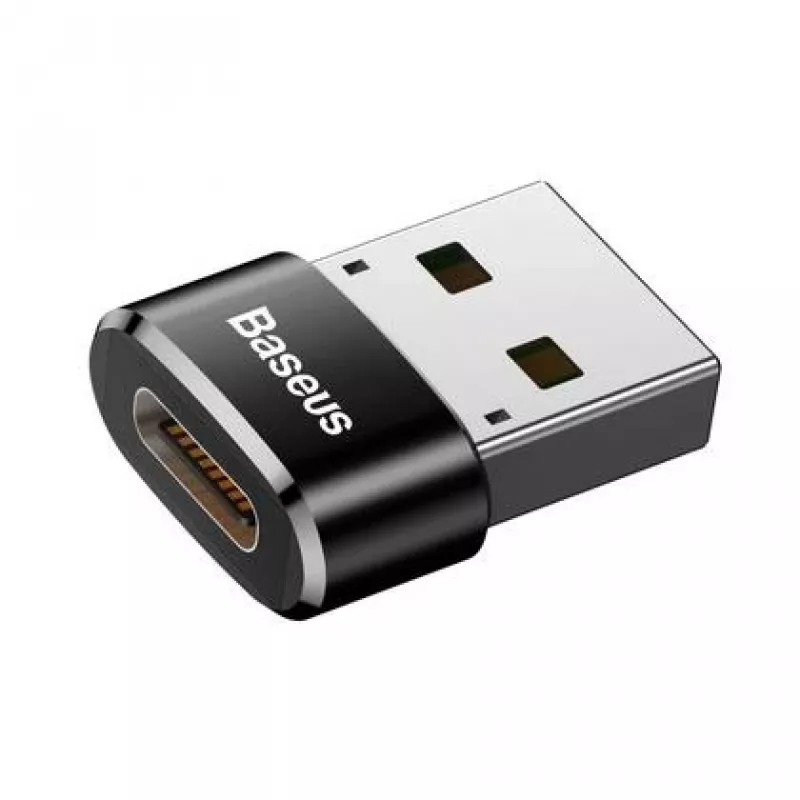 Adapteris Baseus USB (vyriškas) į Type-C (moterišką) juodas