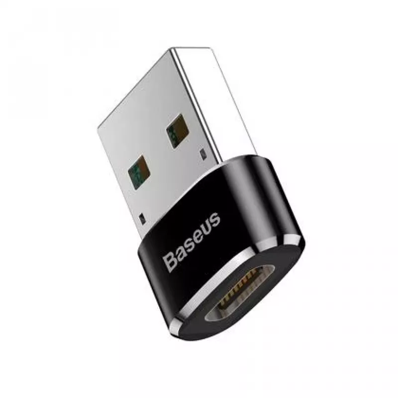 Adapteris Baseus USB (vyriškas) į Type-C (moterišką) juodas