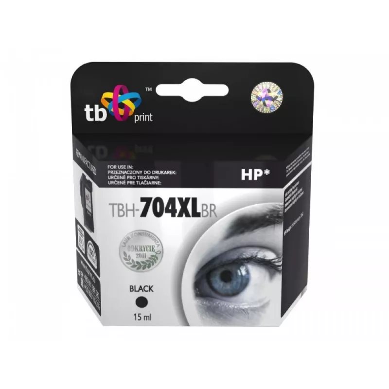 Rašalo kasetė HP DJ IA 2060 juoda perdirbta XL TBH-704XLBR (HP Nr. 704 CN692AE)