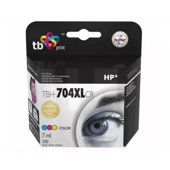 Rašalo kasetė HP DJ IA 2060 Spalvota perdirbta XL TBH-704XLCR (HP Nr. 704 CN693AE)