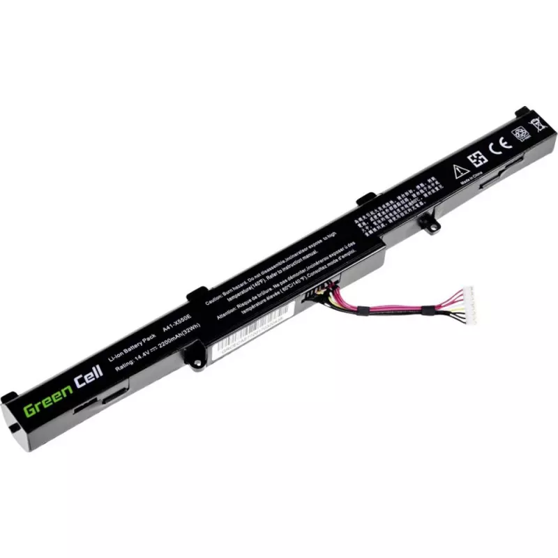 Baterija Green Cell AS77, skirta ASUS nešiojamiesiems kompiuteriams – Li-Ion 15 V, 2200 mAh, 4 elementai, juoda