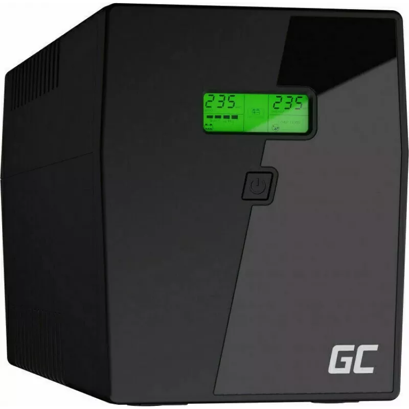 Nepertraukiamo maitinimo šaltinis Green Cell UPS09 – linijinis-interaktyvus 3 kVA / 1400 W, 230 V, LCD, bokštas, 5x F tipo lizdai