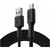 Lightning laidas Green Cell KABGC18 — 2 m, Lightning į USB-A, juodas