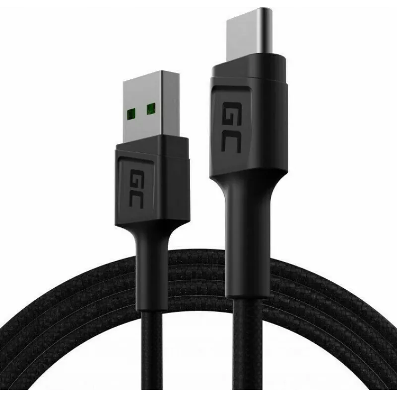 USB laidas Green Cell KABGC22 USB 2.0 1,2 m USB A USB C juodas
