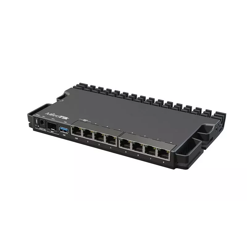 Laidinis maršrutizatorius MikroTik RB5009UG+S+IN — 1x RJ-45, 7x Gigabit varis, 1x SFP+, PoE, DC, 2,5GbE sąsaja, juodas