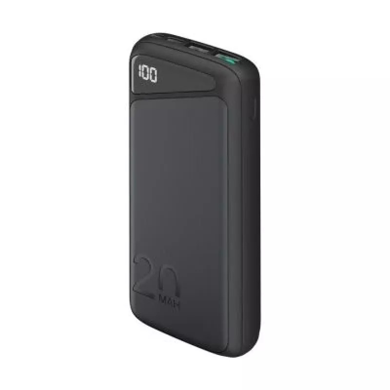 Greito įkrovimo powerbankas 20.000 mAh (juodas, PD, Quick Charge 3.0, Super Charge)