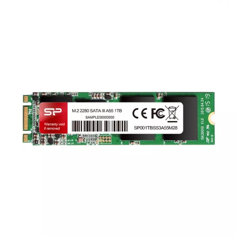 SSD M.2 1 TB Silicon Power SP001TBSS3A55M28 — SATA III, 560/530 MB/s, SLC, MTBF 1,5 mln. val.