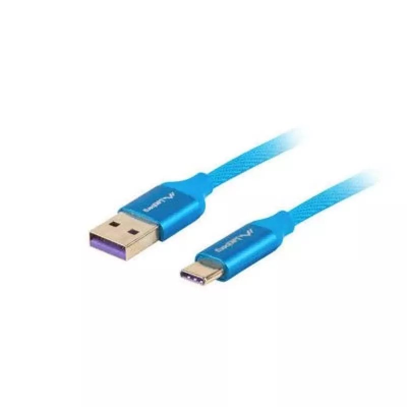 USB 2.0 kabelis LANBERG CA-USBO-21CU-0010-BL — USB A į USB C, 1 m, mėlynas