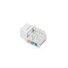 Keystone modulis LANBERG KSU6-1090, Cat6 U/UTP plokščias, RJ-45 vyriškas į LSA moterišką, AWG 22/26, 14,5×16,1 mm, baltas