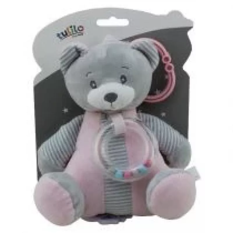Muzikinė dėžutė meškiukas TULILO 9109 Rožinis 18 cm – užvedama