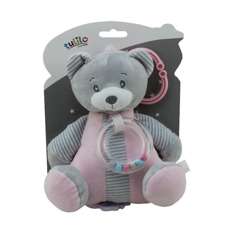 Muzikinė dėžutė meškiukas TULILO 9109 Rožinis 18 cm – užvedama