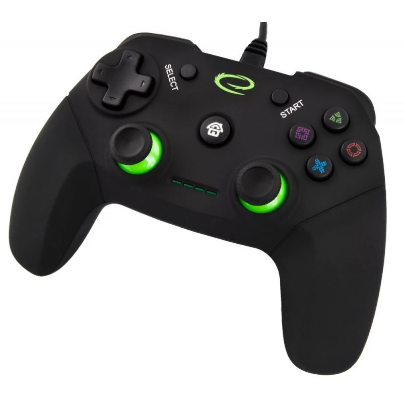 Žaidimų pultas ESPERANZA EGG110K laidinis USB su vibracija, 12 mygtukų, 1,5 m laidas – PC ir PS3