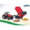 Traktoriaus modelis BRUDER Massey Ferguson 7480 su verčiamu priekabu