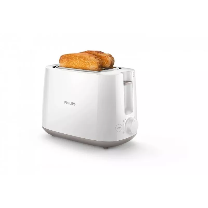 Skrudintuvas Philips Daily Collection HD2581/00 — 2 plytelės, 830 W, 8 kepimo lygiai, baltas