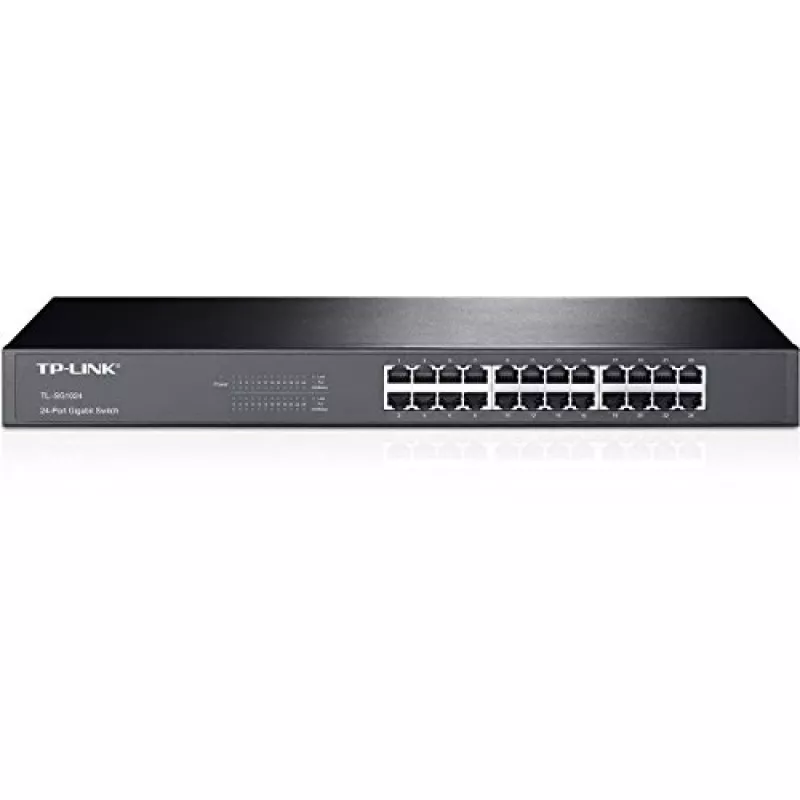 TP-Link TL-SG1024 24 prievadų gigabitas tinklo jungiklis (nesudėtingas, montuojamas į stelažą, 1U)