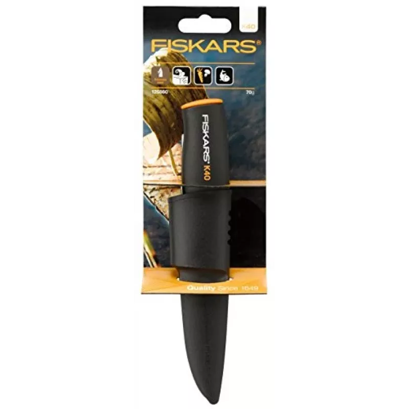 Fiskars Universalus peilis K40 juoda pilka (1001622)