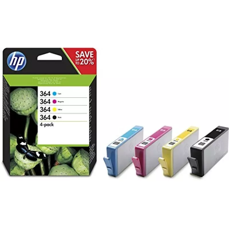 Originalūs HP 364 rašalo kasetės 4 vnt. (juoda, žydra, purpurinė, geltona) N9J73AE