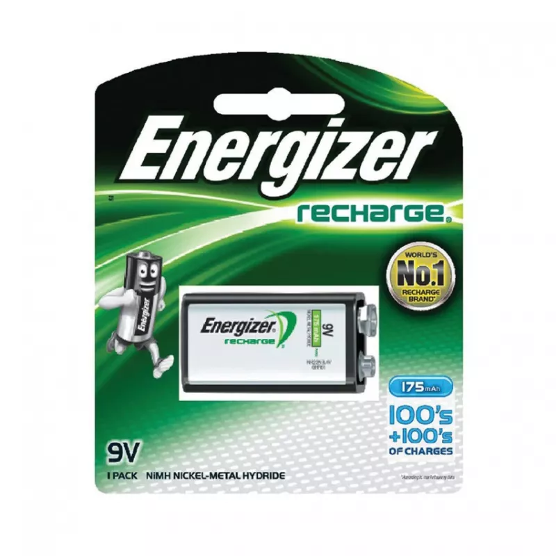 Energizer NiMH įkraunama 9V PP3 baterija 175mAh vienetinis paketas