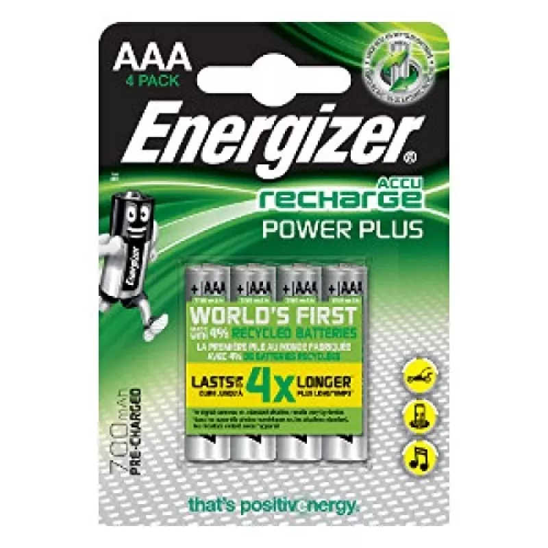 ENERGIZER BATTERY Accu Recharge Power Plus 700 mAh AAA HR3/4 įkraunamos baterijos, 4 vnt.