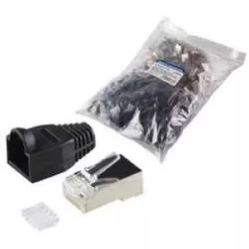 RJ45 kištukas Cat.6 ekranuotas LogiLink MP0022 juodas permatomas (100 vnt.)