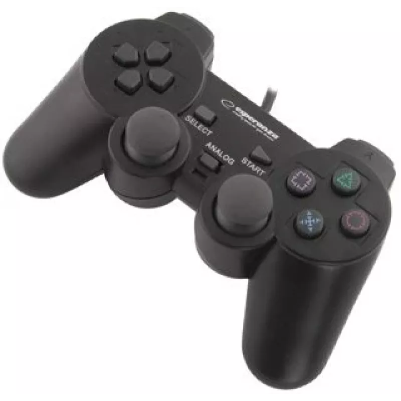 Žaidimų pultas ESPERANZA EG102, laidinis, USB 2.0, PC/PlayStation 3, D-pad, vibracija, juodas