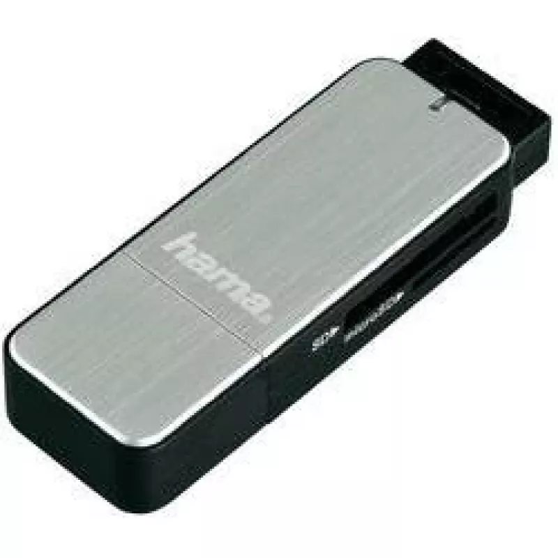 Kortelių skaitytuvas Hama 123900 USB 3.2 Gen 1, juodas, sidabrinis