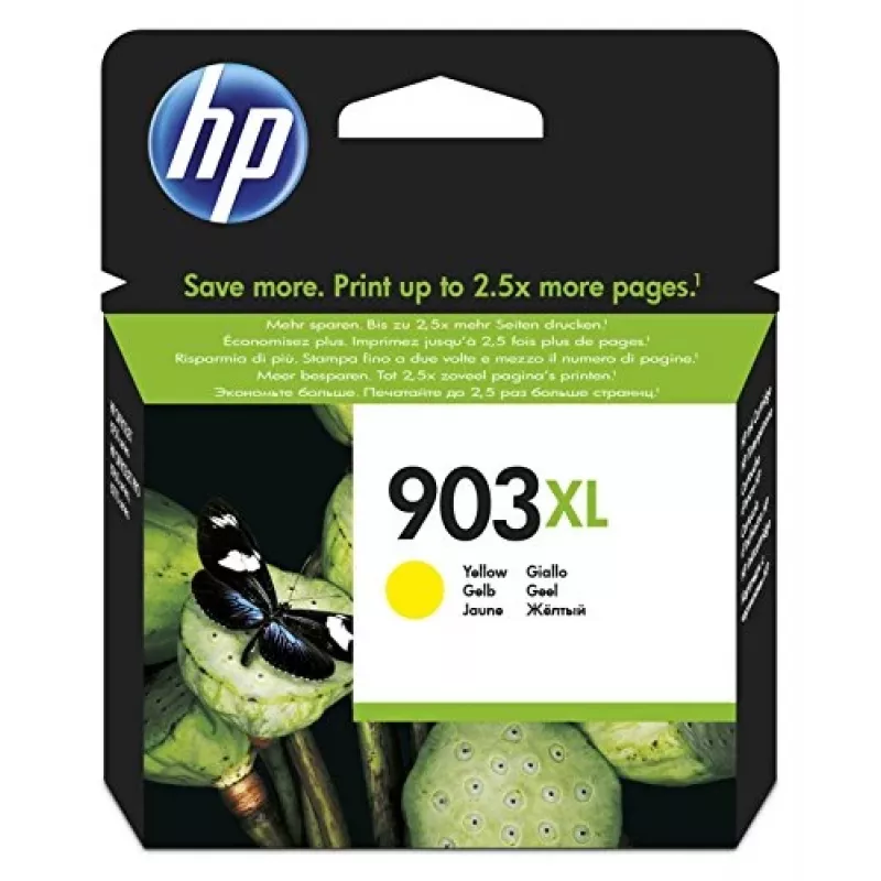 HP 903XL didelės talpos geltona originali rašalo kasetė, geltona, 1 vnt., 750 puslapių