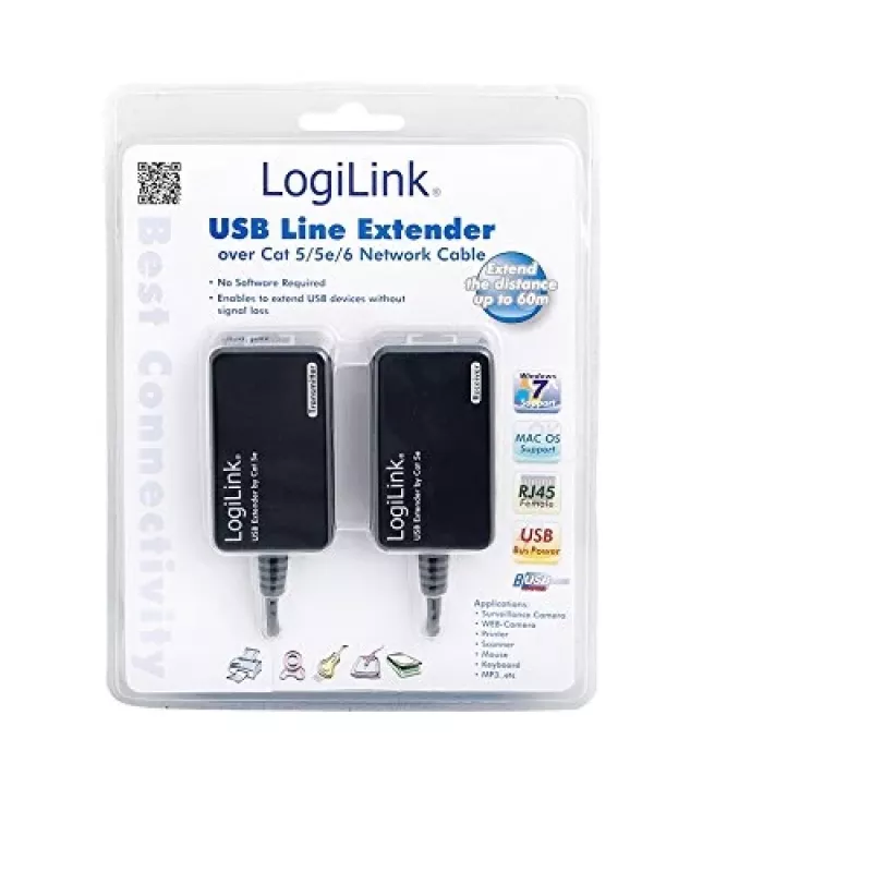 LogiLink® UA0021D USB linijos prailgintuvas per CAT5/6 iki 60 m