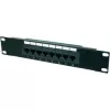 Patch panel 8 portų, Cat5e, U/UTP, 1U, juodas (10 colių)