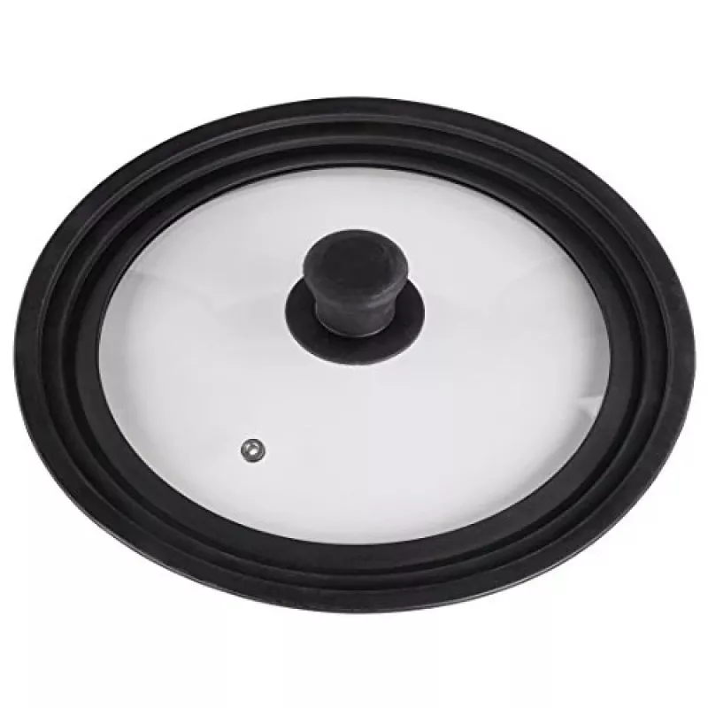Hama 111545 stiklinis dangtis su silikoniniu apvadu juodas, permatomas