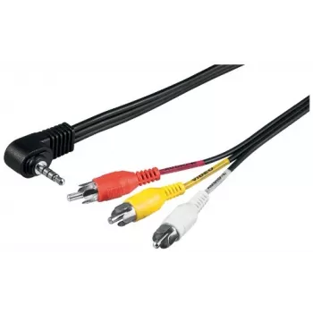 Wentronic Goobay adapterinis kabelis 3,5 mm lizdas / RCA, 1,5 m - 3,5 mm kištukas (4 kontaktai, stereo) 90° > 3x RCA kištukas (50209)