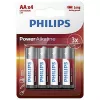 Philips Power Alkaline LR6P4B/10 šarminė baterija AA, 1,5 V, 4 vnt.