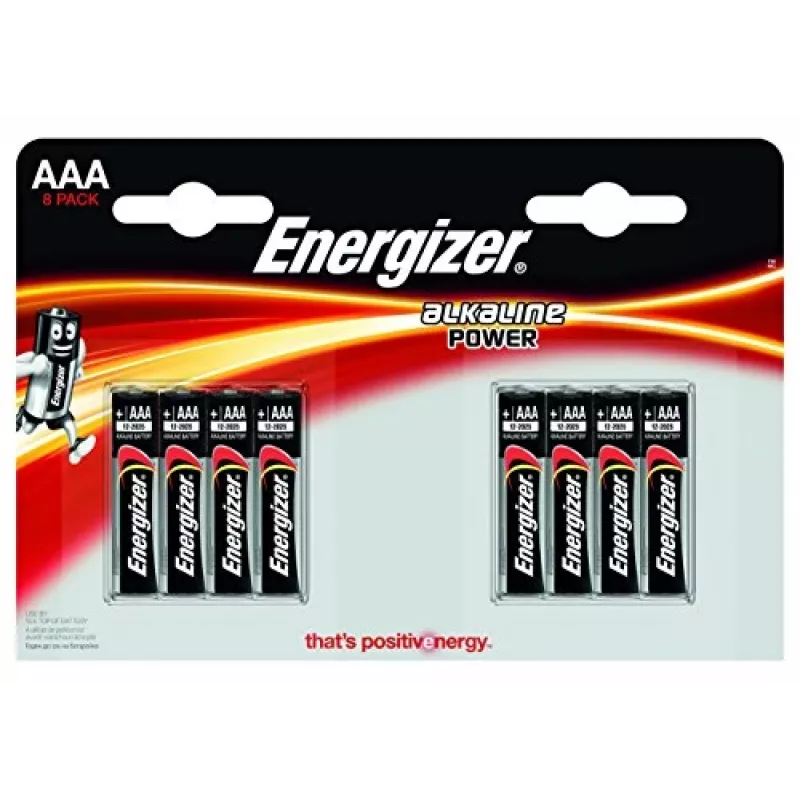 Šarminės AAA baterijos Energizer E92 — 8 vnt. lizdinė pakuotė