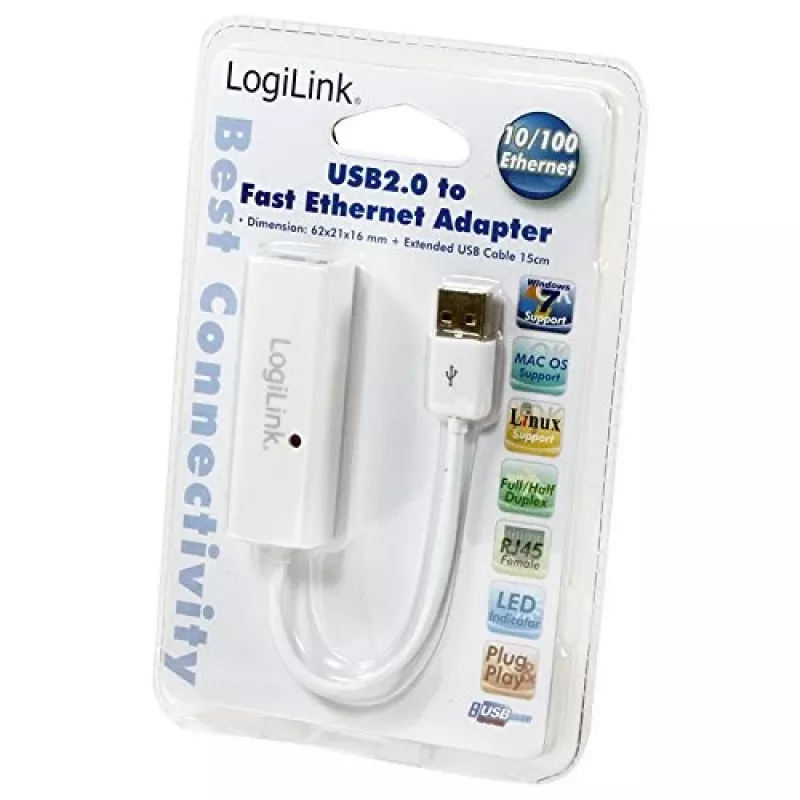 LogiLink UA0144A USB 2.0 į RJ45 adapteris