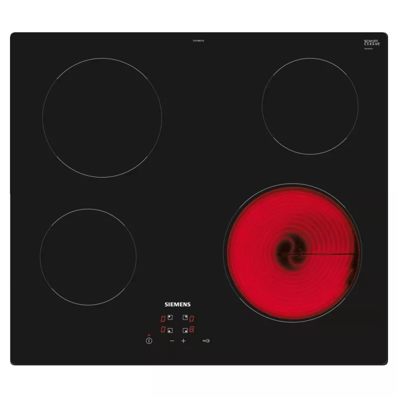 Siemens iQ100 ET61RBEA1E kaitlentė juoda įmontuojama 60 cm 4 zonos