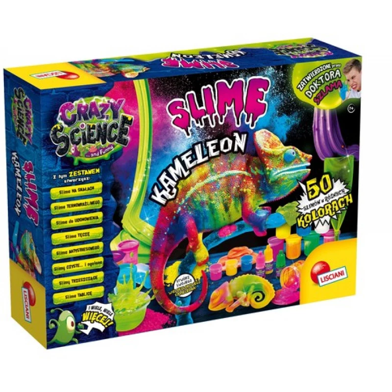 Liscianigiochi mokslo rinkinys „Crazy Science Slime Chameleon“ 304-PL89246 – edukacinis gleivių eksperimentų rinkinys