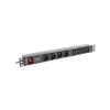 LANBERG PDU-04E04I-0200-BK maitinimo skirstytuvas 4× C13, 16 A, 220–250 V, 2 m laidas, 1U horizontalus, juodas