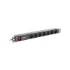 LANBERG PDU-07E-0200-IEC-BK PDU 1U 10A 7 lizdų prancūziškas 2m Juoda