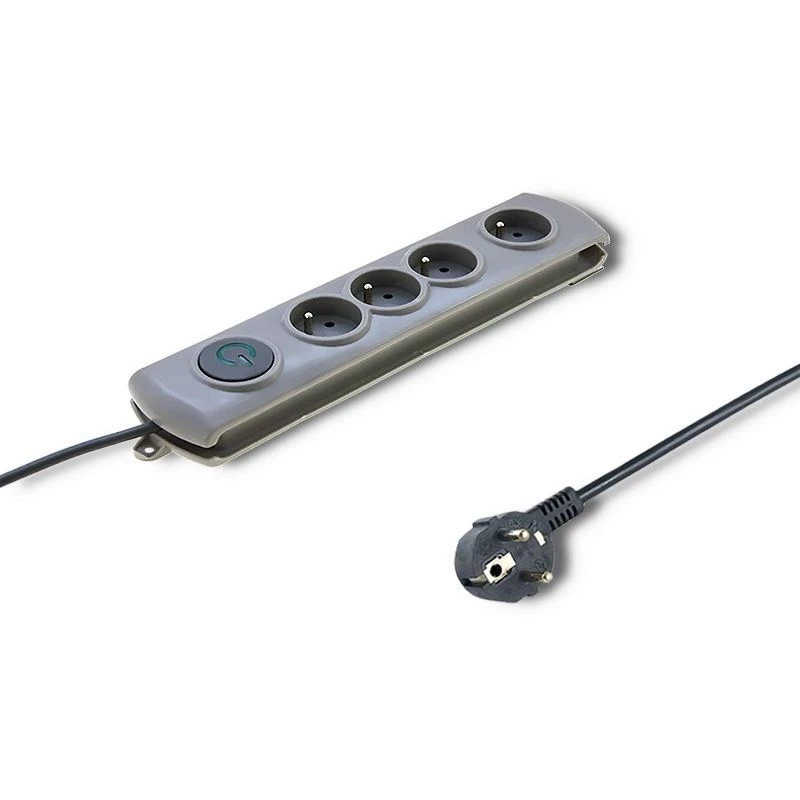 Qoltec 50164 apsauginis filtras su 4 kištukiniais lizdais, 2,5 m laidas, pilka
