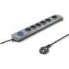 Įtampos apsaugos ilgintuvas Qoltec 50166 Pilka 6 kištukinių lizdų 230V 3m
