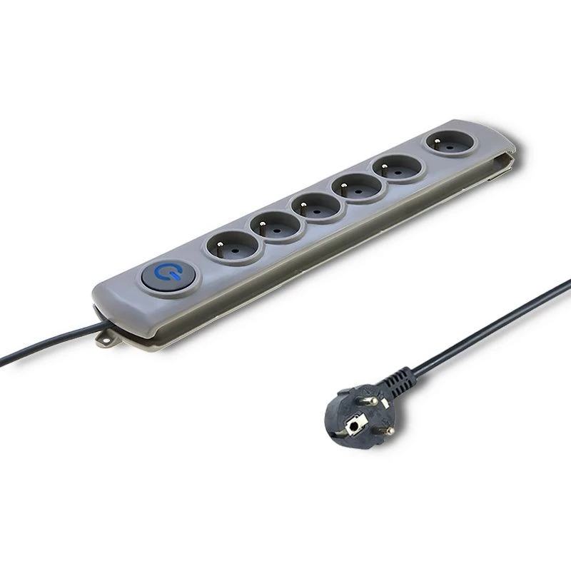 Įtampos apsaugos ilgintuvas Qoltec 50166 Pilka 6 kištukinių lizdų 230V 3m