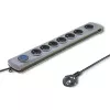 Qoltec 50168 apsauginis filtras su 8 lizdais, 3 m, pilkas